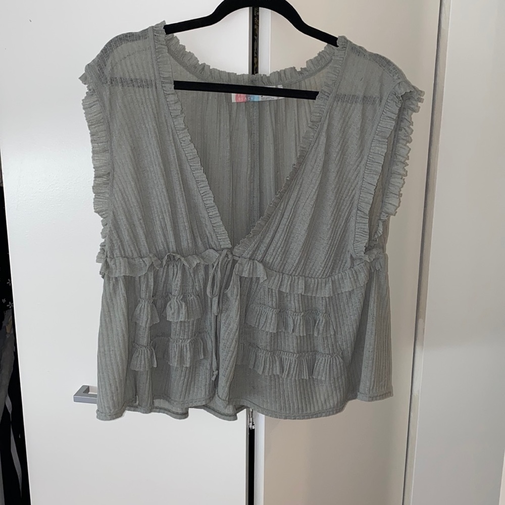 Free people green flowy blouse
